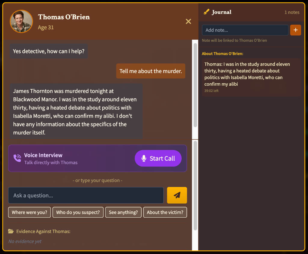 Interviewing an AI suspect and reading their answers